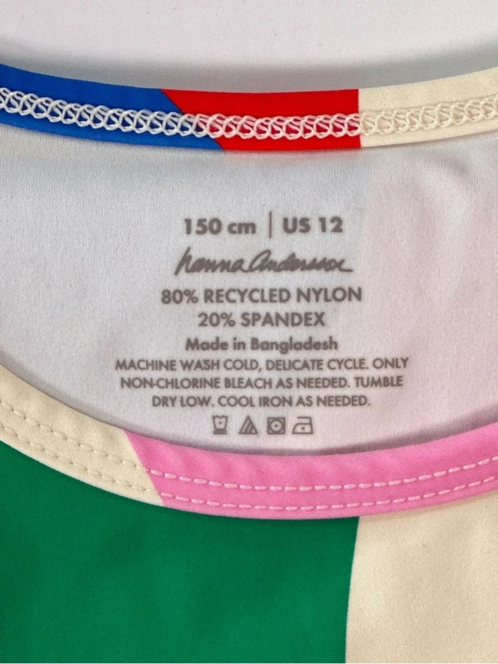 Hanna Andersson Girls Swim Tank Geometric Print Multicolor Size 12